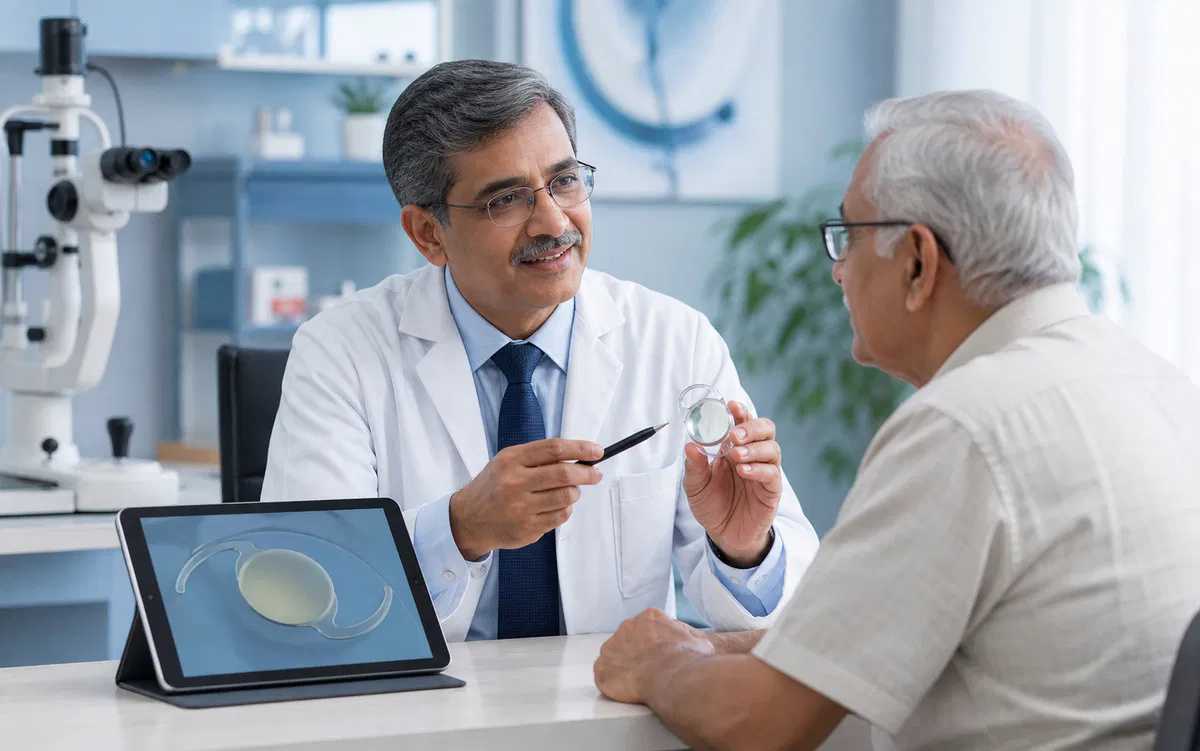Cataract care consultation with intraocular lens planning