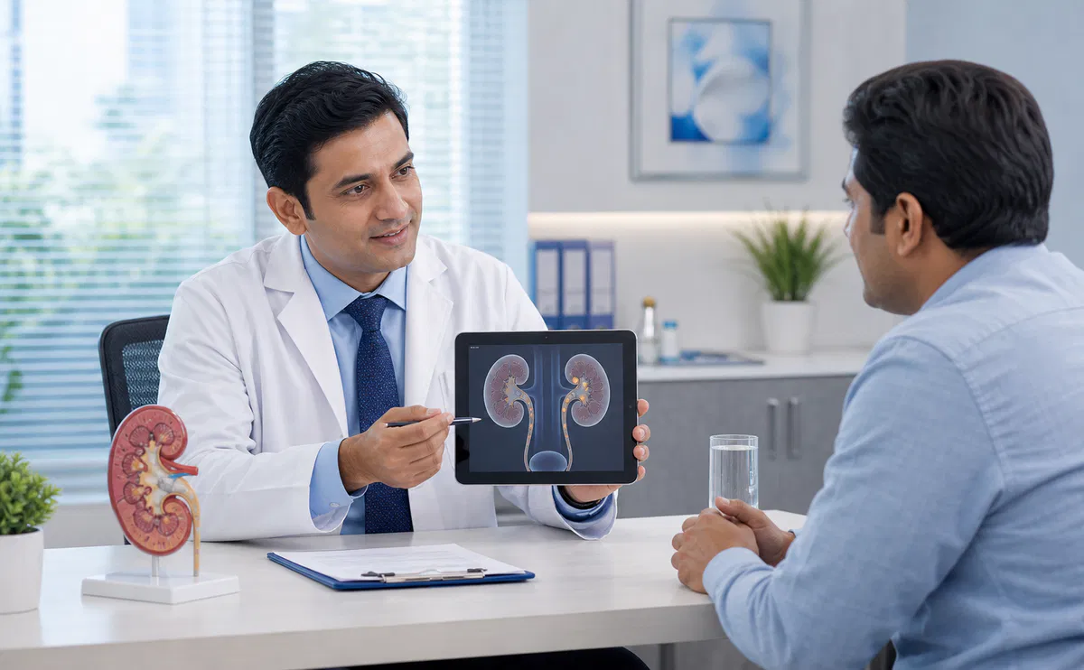 Kidney stone treatment consultation with urology specialist